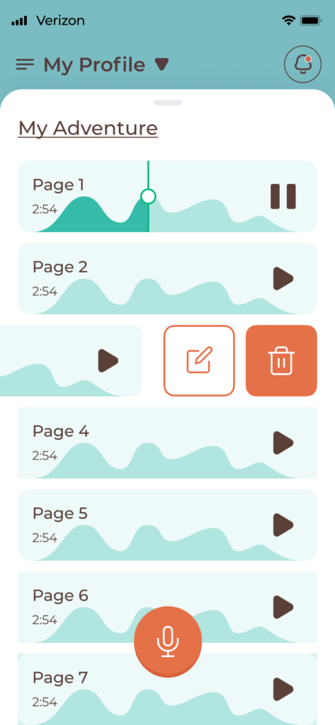Book app design review of chapters and edit/delete